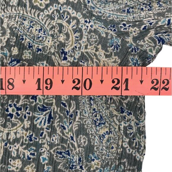 FRYE Floral Tassel Tie Gauze Blouse-Tunic Sz XL Country Cottage Cowgirl Boho Y2K - Picture 11 of 12